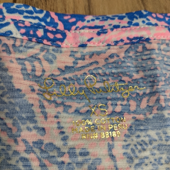 NWT! Lilly Pulitzer Etta Top Coastal Blue Maybe Gator Size XS - Picture 3 of 11